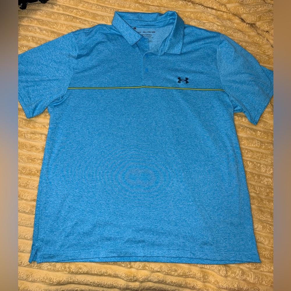 Under Armour Men's Light Blue Polo Shirt Golf size XXL 2XL